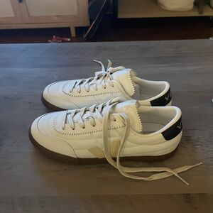 Veja White and Tan Sneakers
